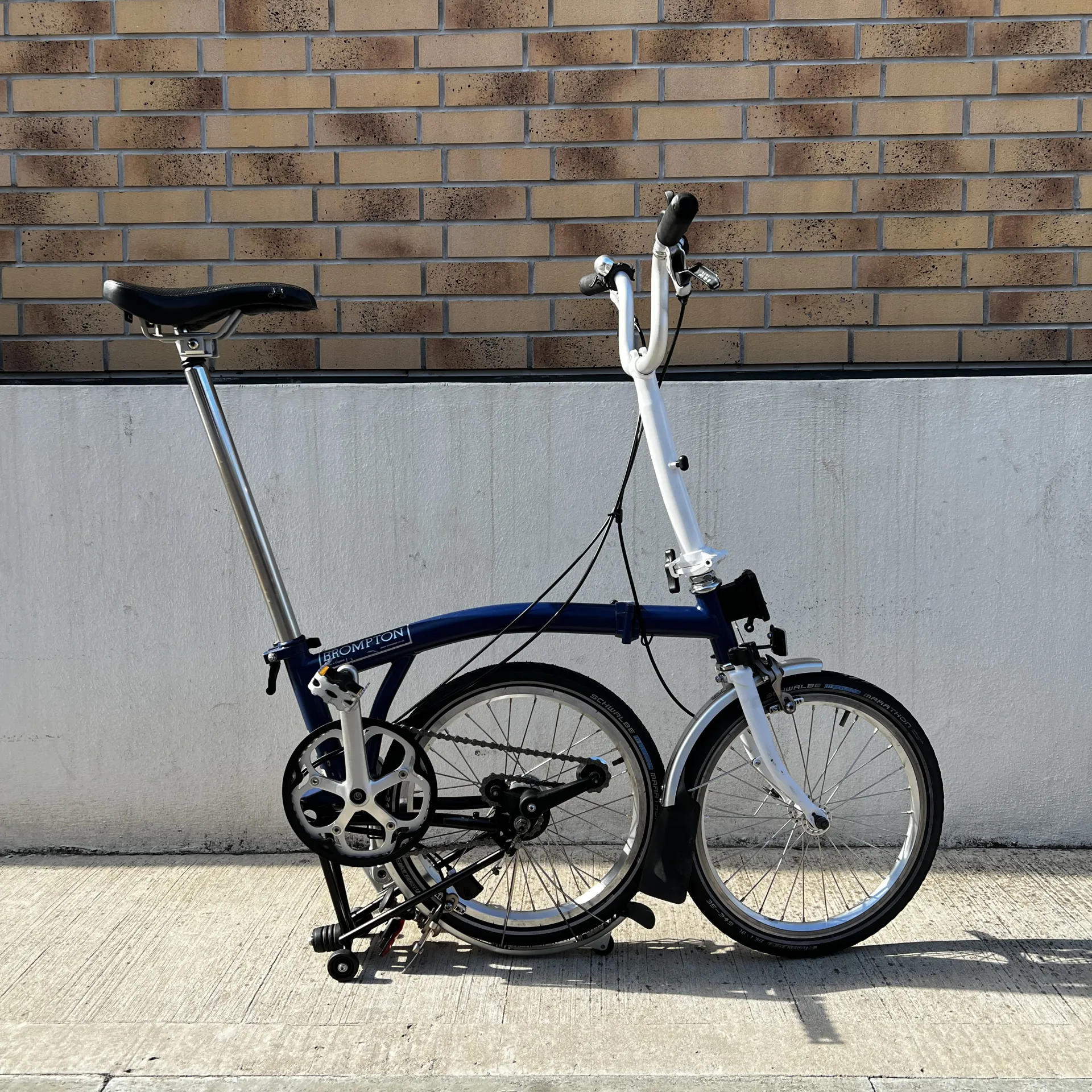 Brompton folding bike m6l blue refurbished used fudges cycles